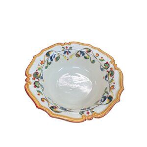 Sur La Table Italian Handmade Ceramic Multi color pedestal serve bowl SKU 9742